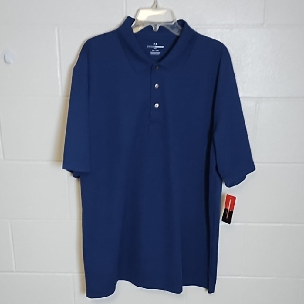 Grand Slam Navy Blue Polo Classic Short Sleeve Performance Golf Athletic Shirt